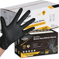 TitanFlex Heavy Duty Black Nitrile Gloves - Raised Diamond Texture