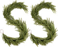 Findosom 2PCS 9Ft Norfolk Pine Garland - Lifelike Winter Green Decor
