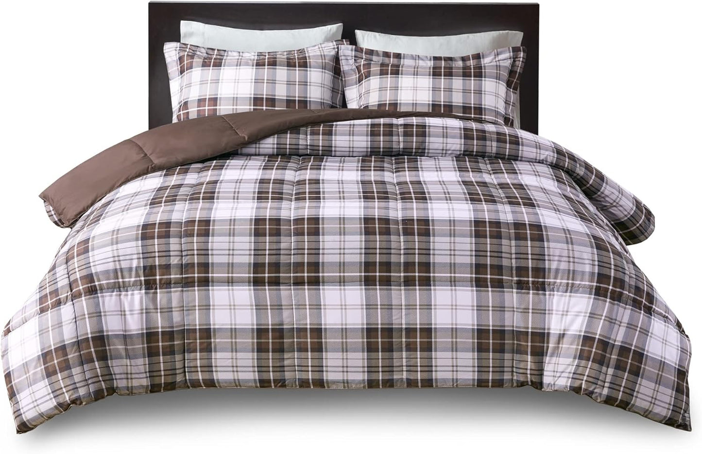 Parkston Plaid Comforter Set with Matching Sham for Cozy Bedrooms