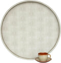Extra Large Round Serving Tray 24in Cream White - Oversized Ottoman