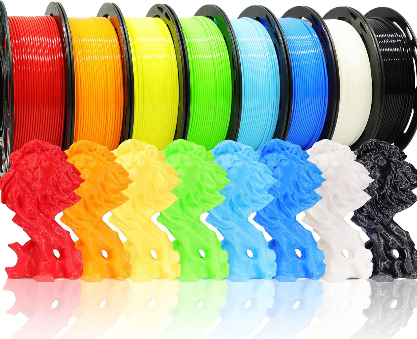 1.75mm 8 Spools Popular Colors 3D Printer PLA Filament Bundle