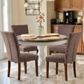 Upholstered Parsons Dining Chairs Set of 4 - Nailhead Trim, Brown