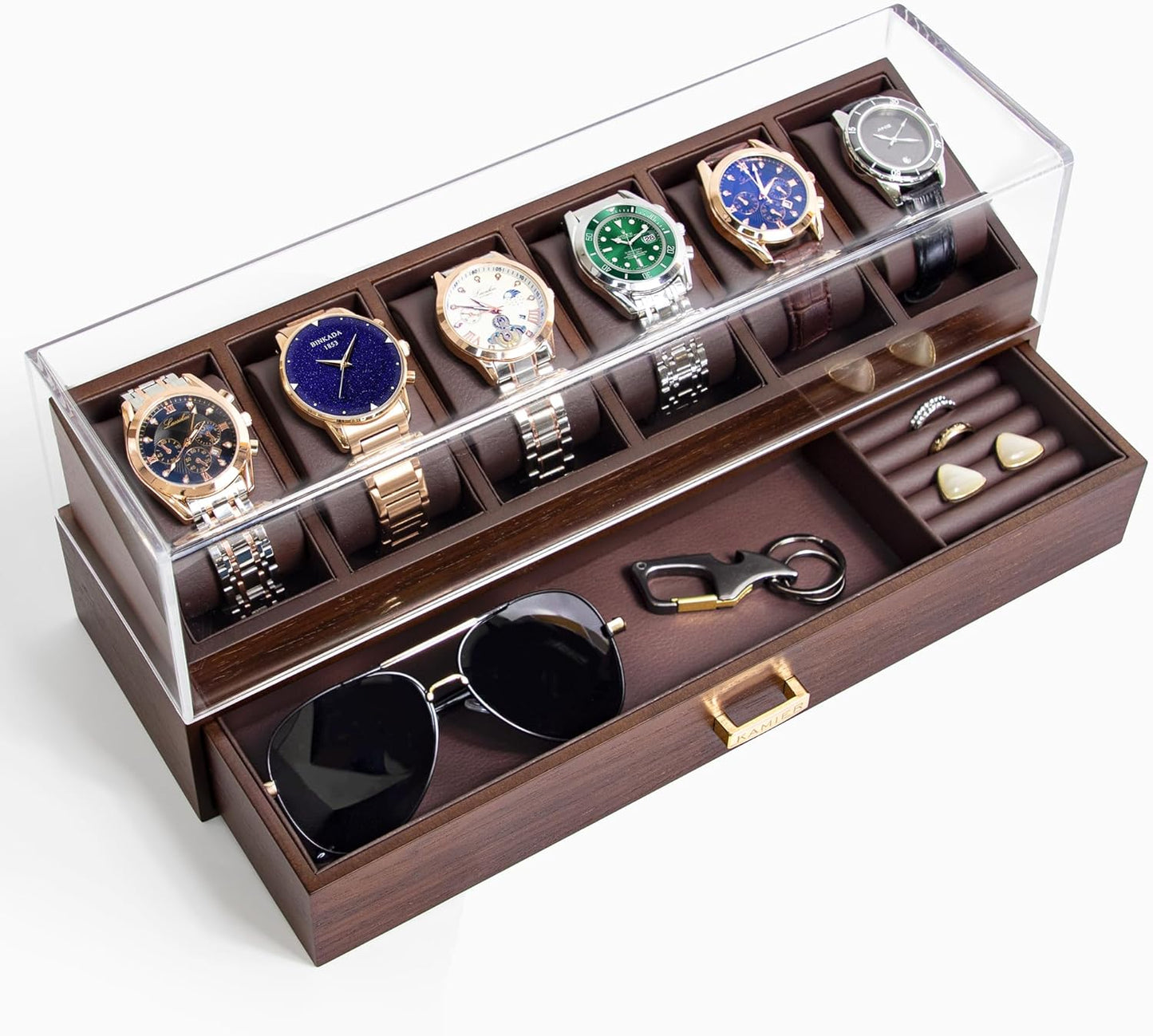 KAMIER High-End 6-Slot Wooden Watch Box - Elegant Business Gift