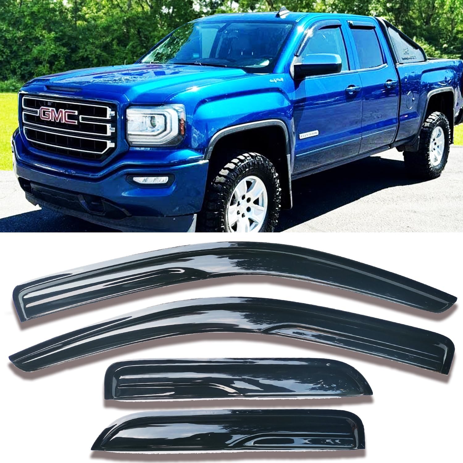 Window Visors Rain Guards for Chevy Silverado/GMC Sierra 1500 2500HD
