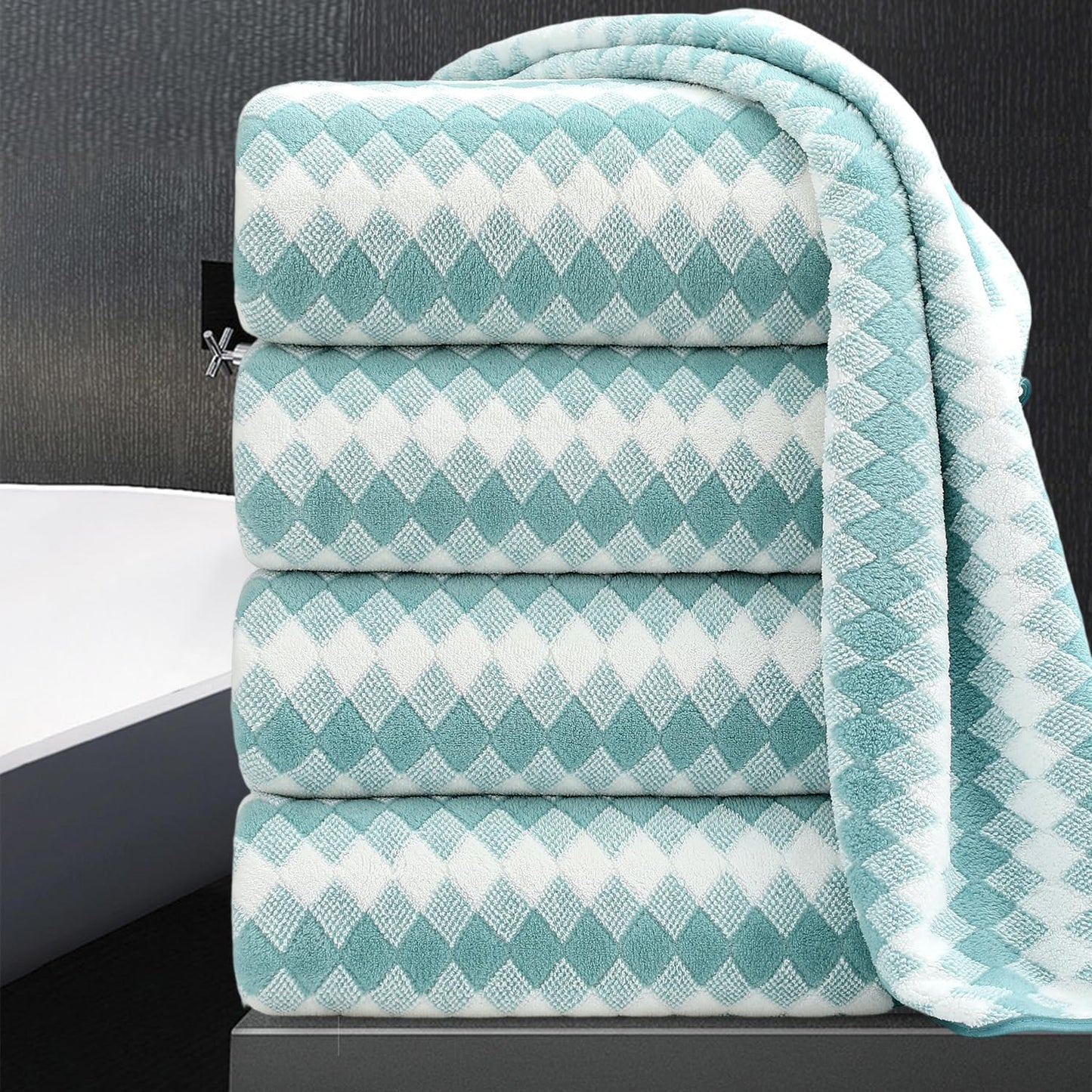 Oversized Bath Towel Set 4 Piece Extra Large Soft Towels