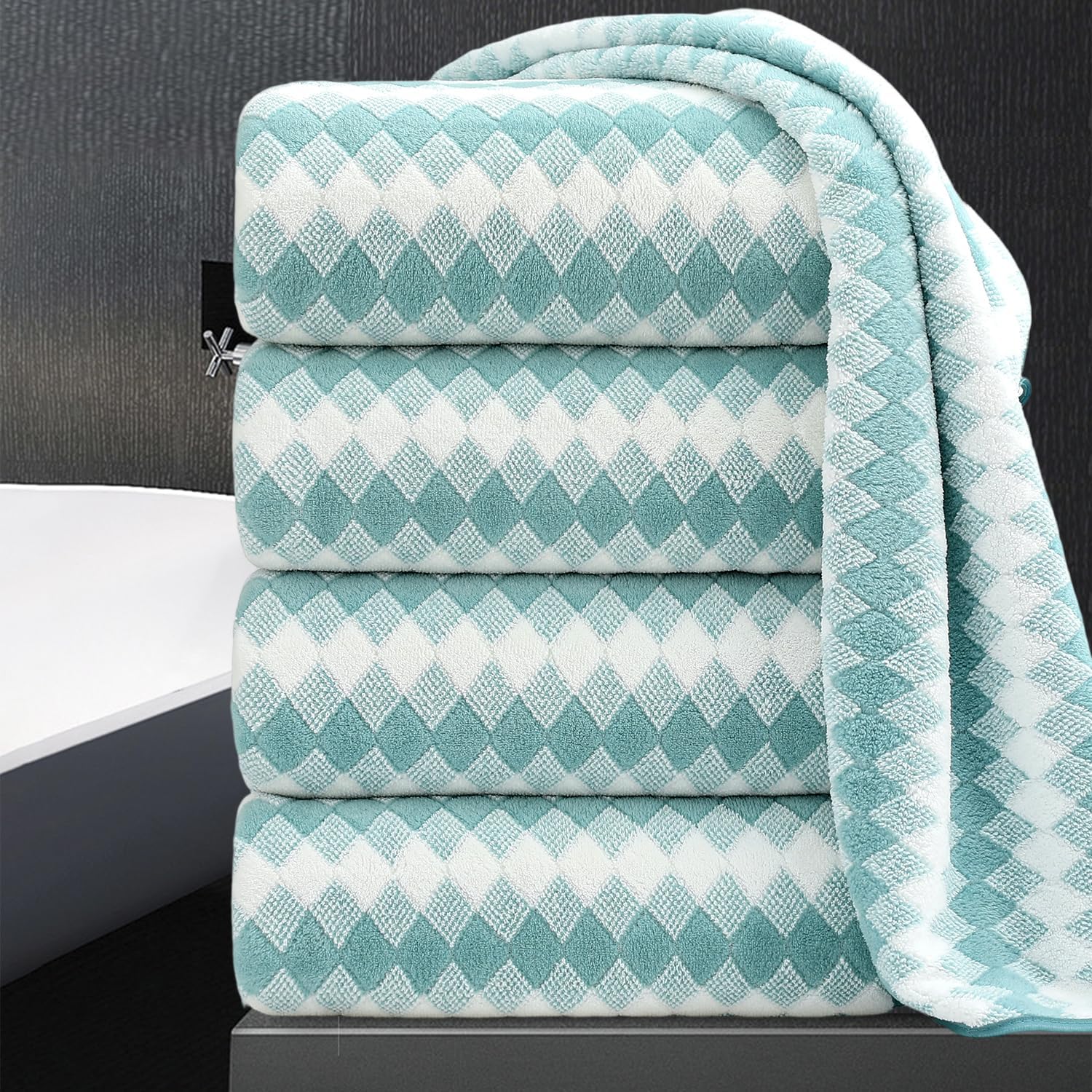 Oversized Bath Towel Set 4 Piece Extra Large Soft Towels