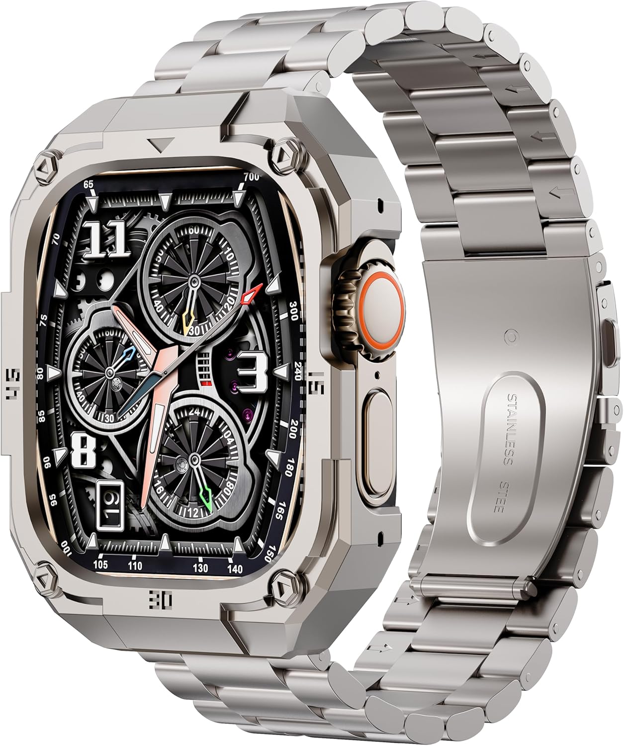 Stainless Steel Case and Band for Apple Watch Ultra 49mm 46mm 45mm