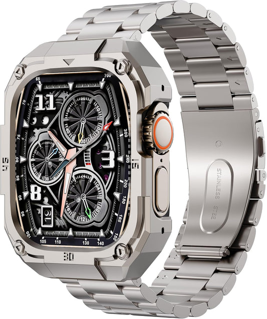 Stainless Steel Case and Band for Apple Watch Ultra 49mm 46mm 45mm