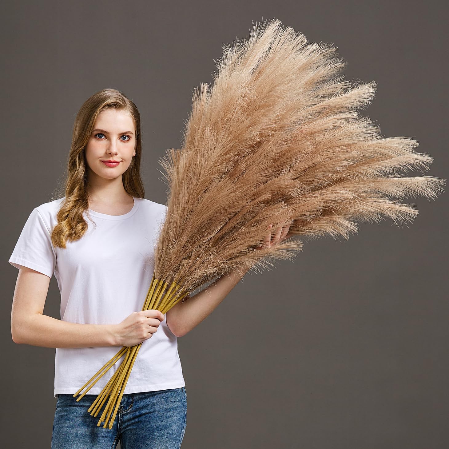 7 Pcs 45in Faux Pampas Grass for Elegant Home Decor & Events