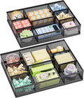 Marbrasse 2 Pack Desk Drawer Organizer - Adjustable Mesh Trays
