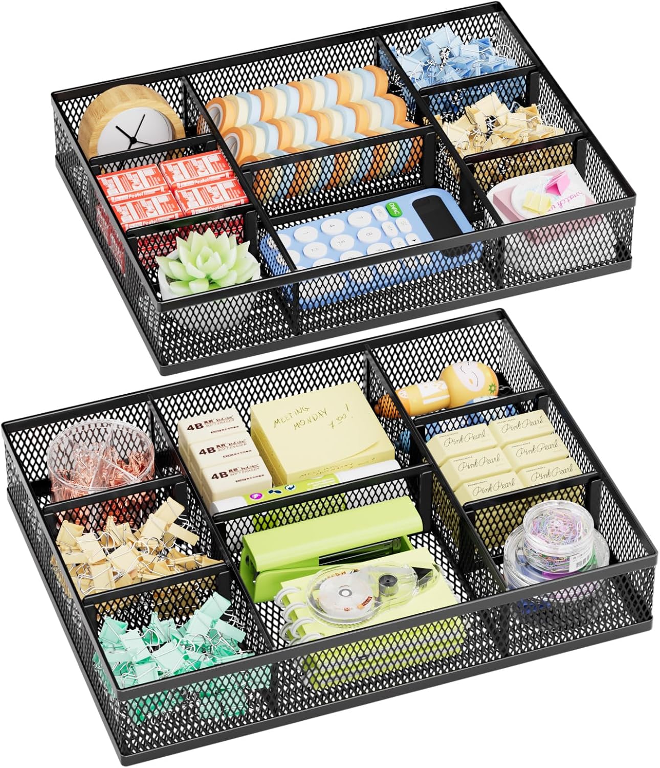 Adjustable Mesh Drawer Organizer Set - Maximize Storage!
