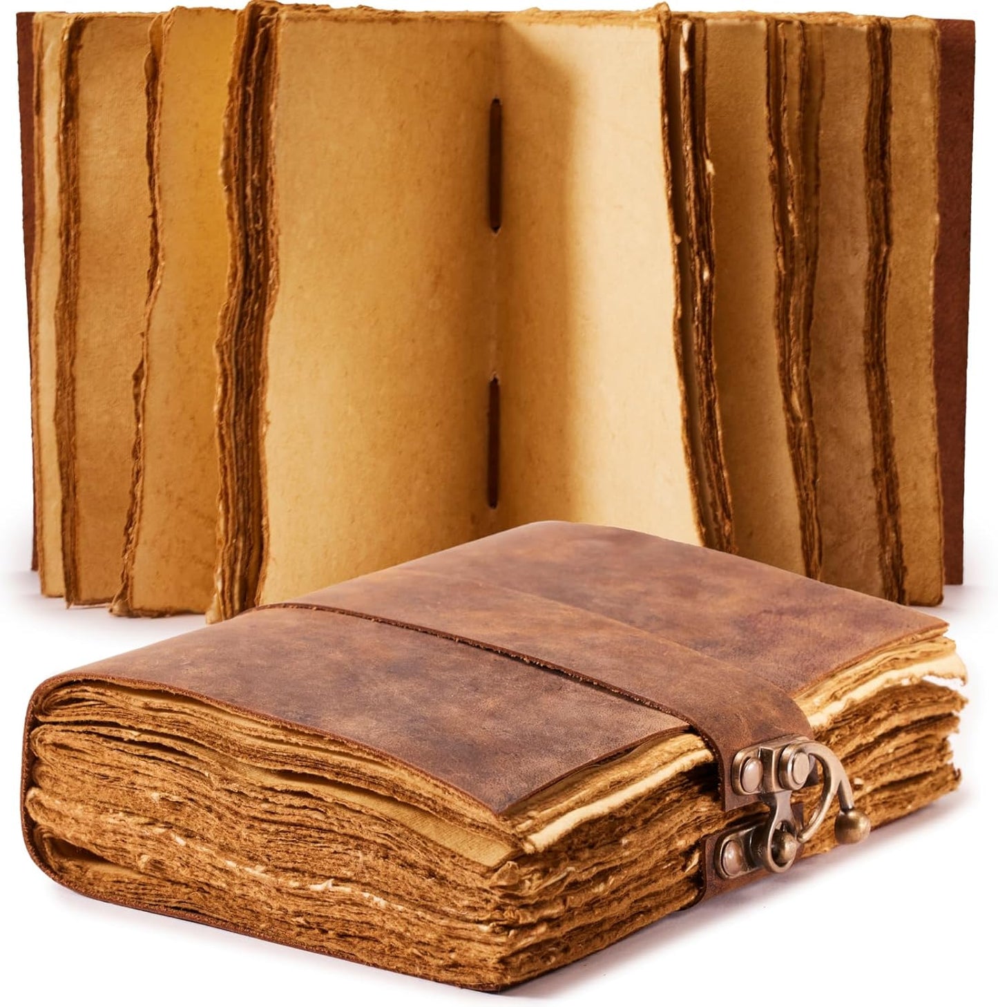 NomadCraftsCo. Vintage Leather Journal with Lock Closure