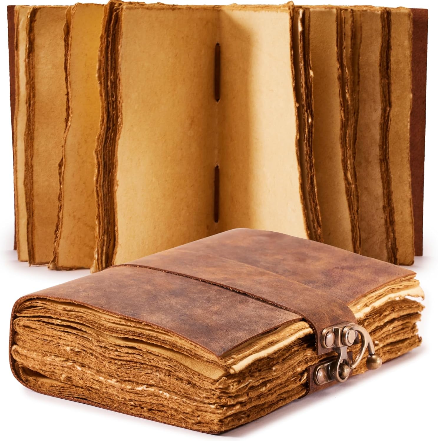 NomadCraftsCo. Vintage Leather Journal with Lock Closure