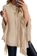 Trendy Chunky Knit Poncho Sweaters for Women by PRETTYGARDEN