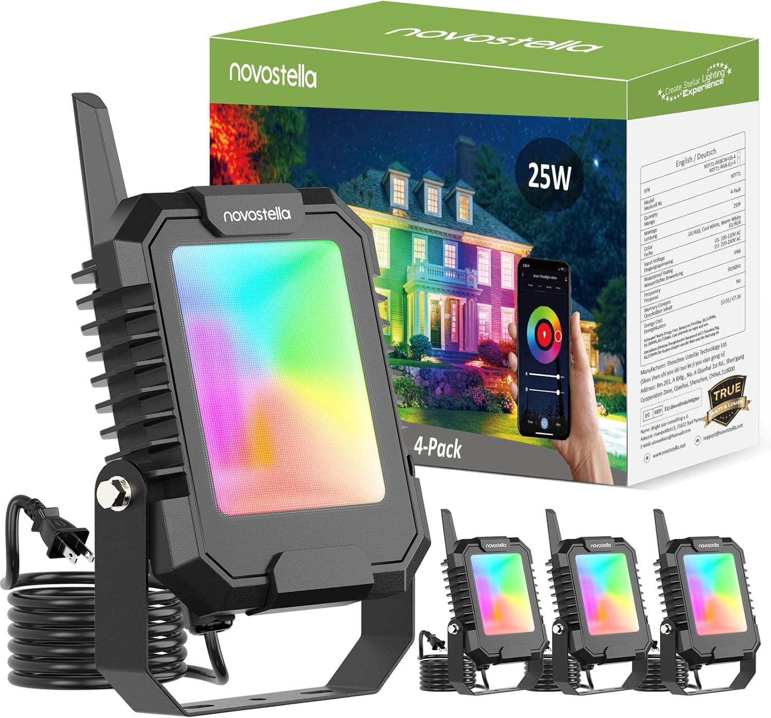 NOVOSTELLA Smart RGB LED Flood Light for Outdoor Events