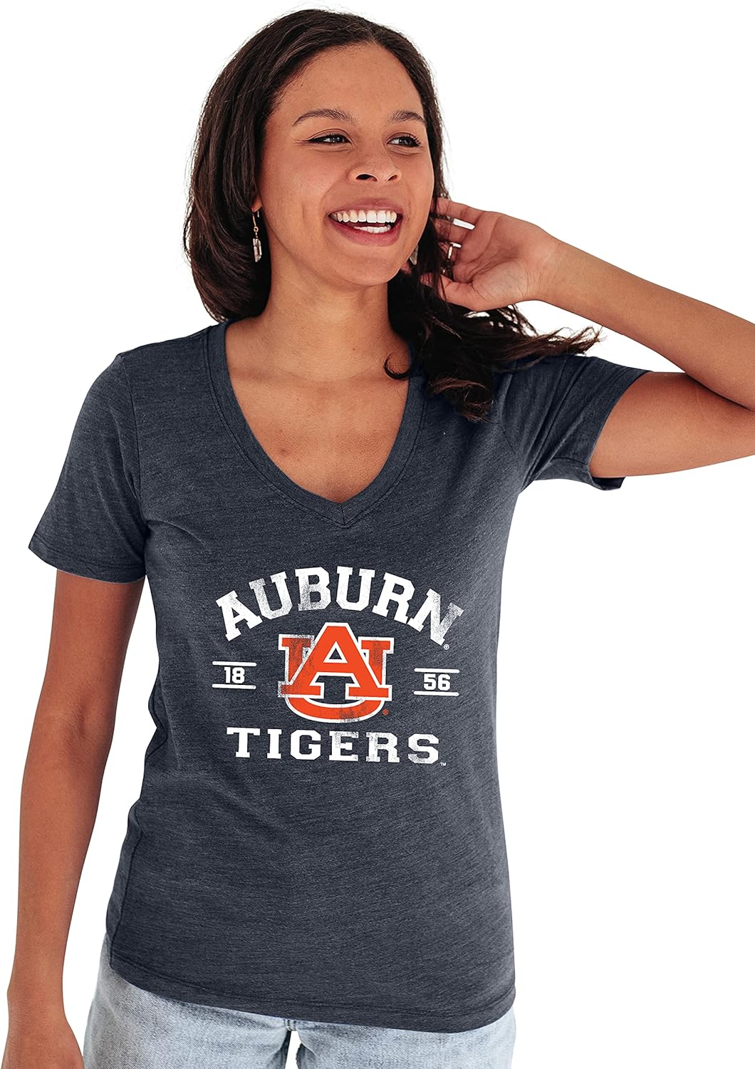 Auburn Tigers Women's V-Neck T Shirt Tri-Blend for Fans