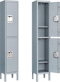 SISESOL Metal Locker for Employees 66in - Secure, Deep 5-Door Storage