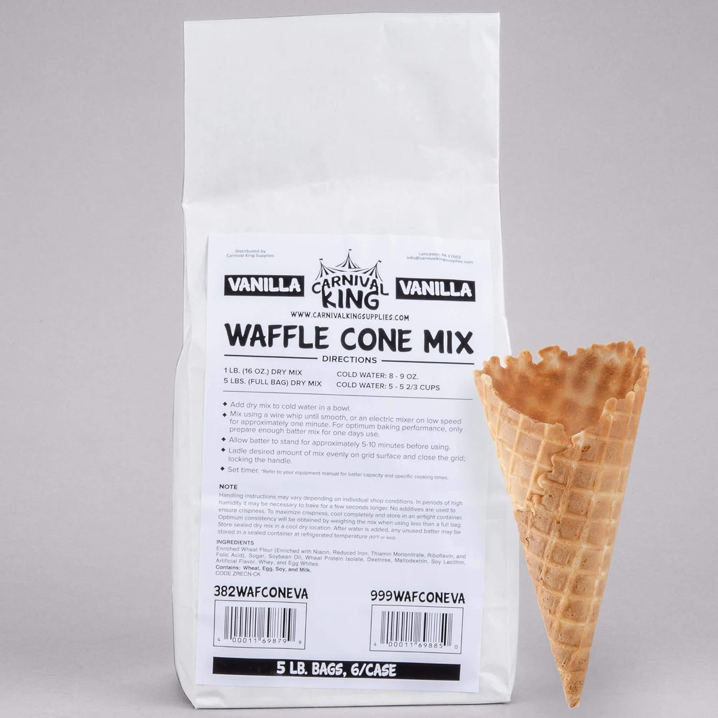 Carnival King Vanilla Waffle Cone Mix - Delicious Treats Made Easy!