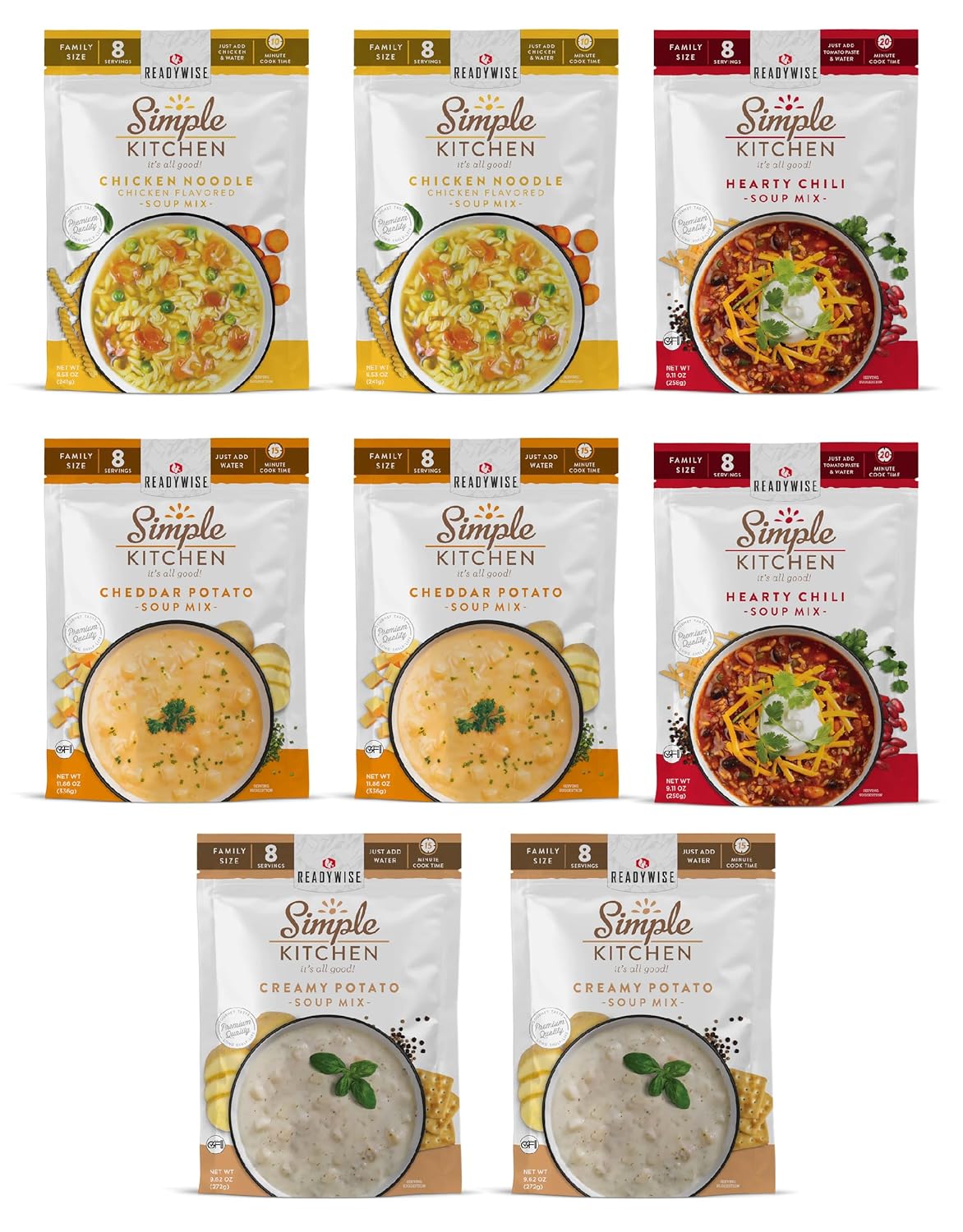 ReadyWise Simple Kitchen Soup Favorites Variety Pack for Families