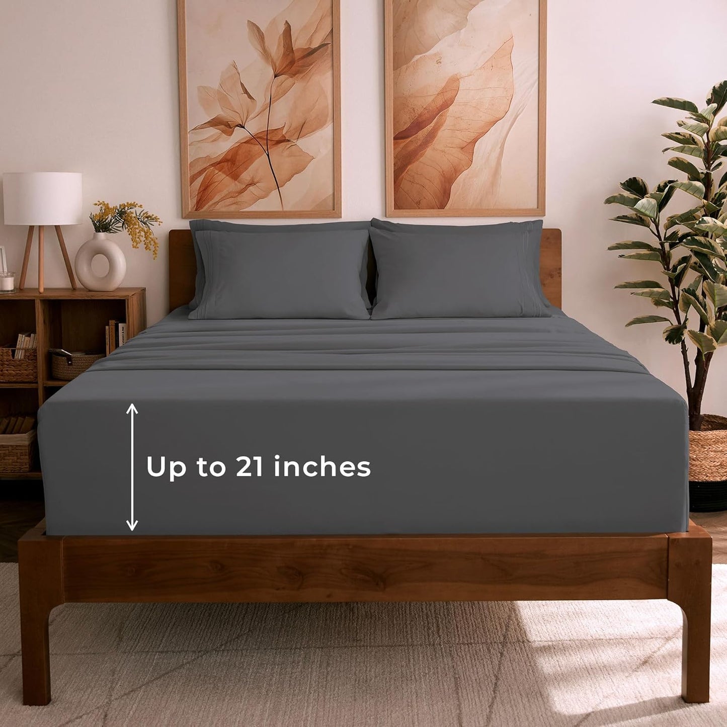 Mellanni Full Sheet Set - 6-Piece Ultra Soft Cooling Sheets