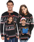 Cozy Elk Print Family Christmas Sweater