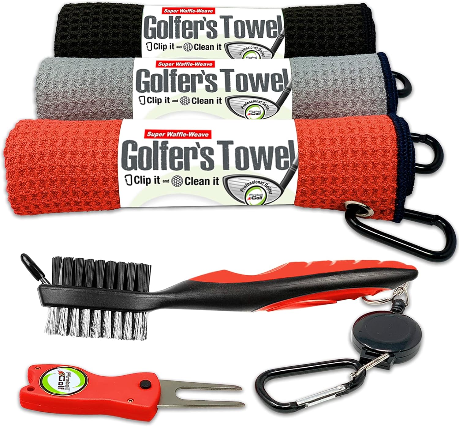 Ultimate Golf Gift Set - 3 Towels, Divot Tool, Ball Marker