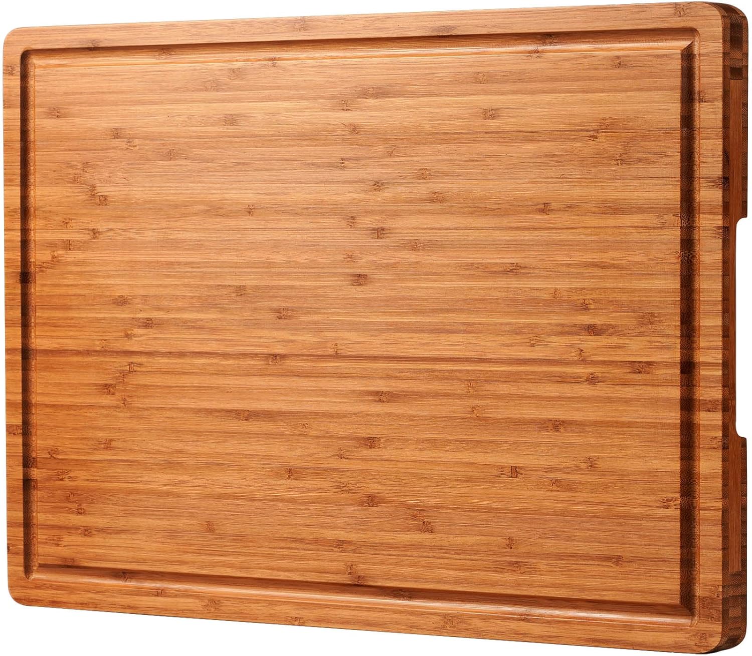 XXL Bamboo Cutting Board 24x18 with Juice Grooves and Handles