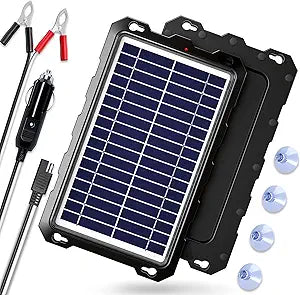 POWOXI Solar Battery Charger 12 Volt 10W Panel Kit for Vehicles