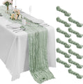 Cheesecloth Table Runner 17x108 in 12 Pack Sage Green - Wrinkled Gauze