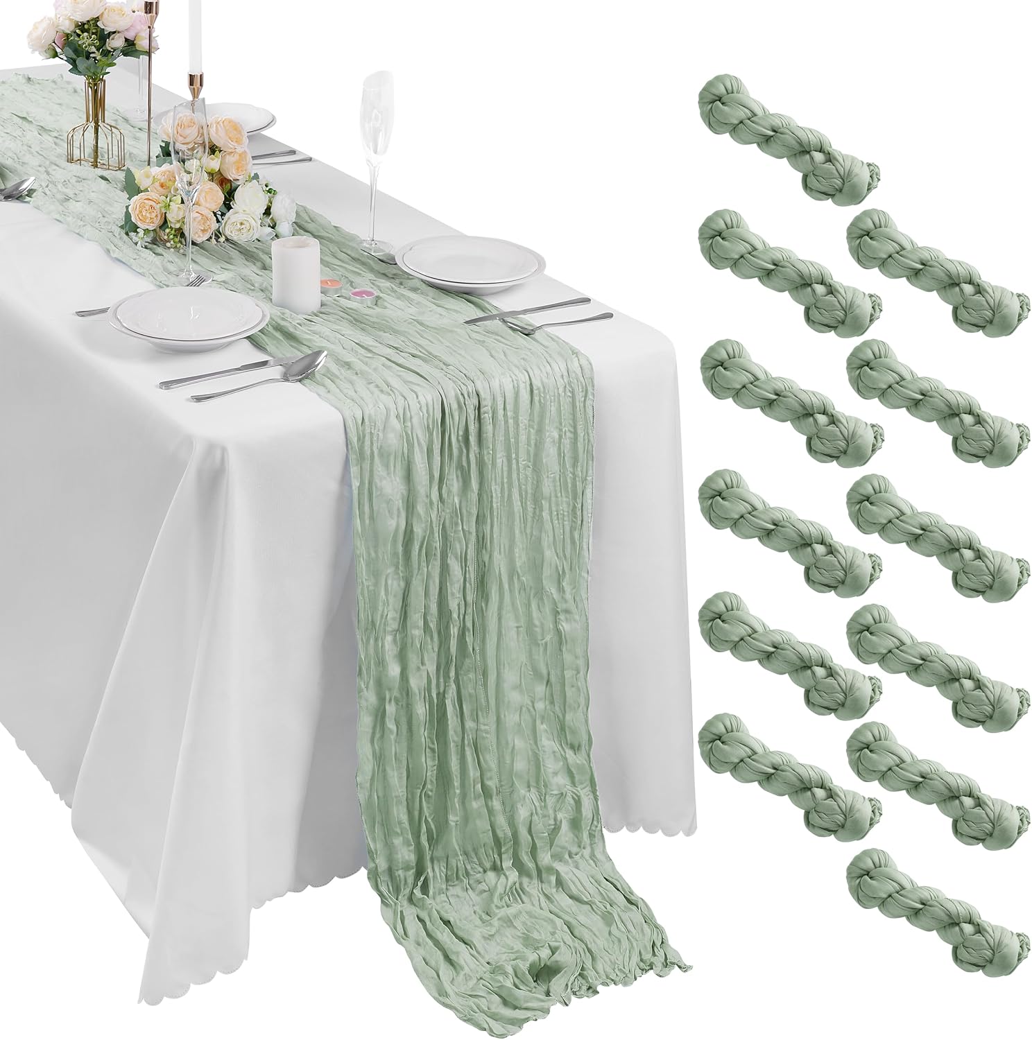 Bailarina 12 Pack Cheesecloth Table Runner for Elegant Events