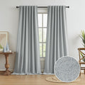 100% Blackout Linen Curtains 50in x 108in Panels - Full Shade Light