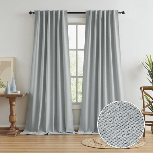 100% Blackout Linen Curtains for Complete Light Blocking