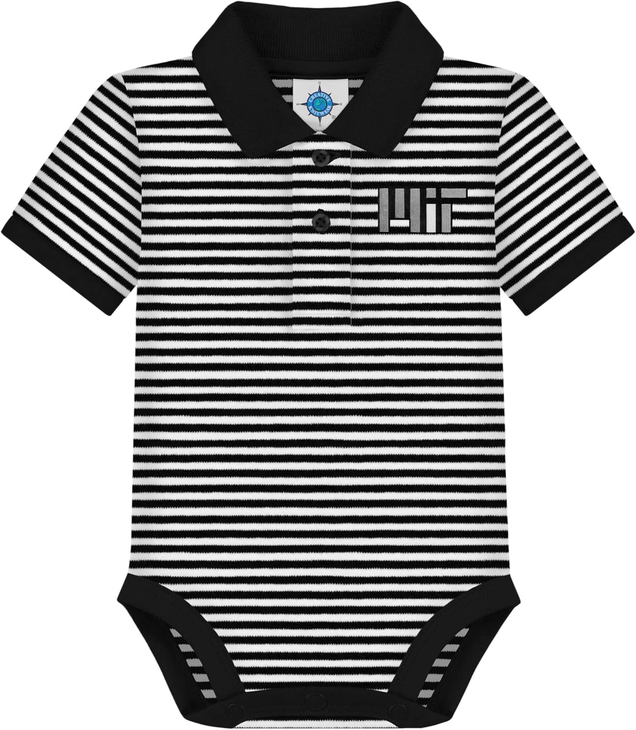 Creative Knitwear College Baby Striped Polo Bodysuit for Infants