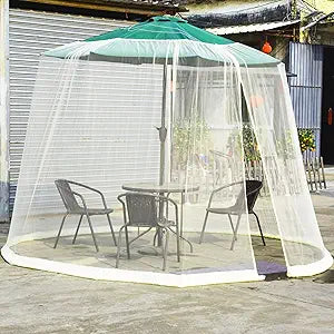 Deyoly 6.5-10ft Beige Patio Umbrella Mosquito Nets for Outdoor