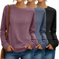 Riyiper 3 Pack Women's Long Sleeve Sweatshirts - Soft Cotton Blend