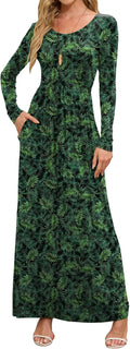 Women's Maxi Dress Long Sleeve Crewneck - Soft Stretch Rayon