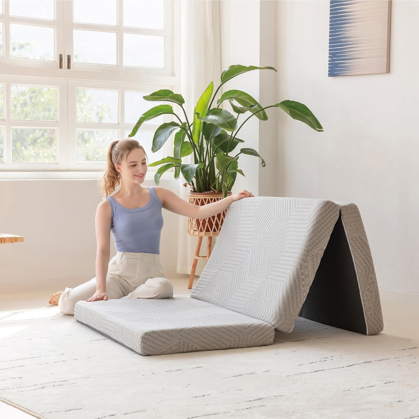 MLILY Tri-Fold Memory Foam Mattress for Travel and Guests