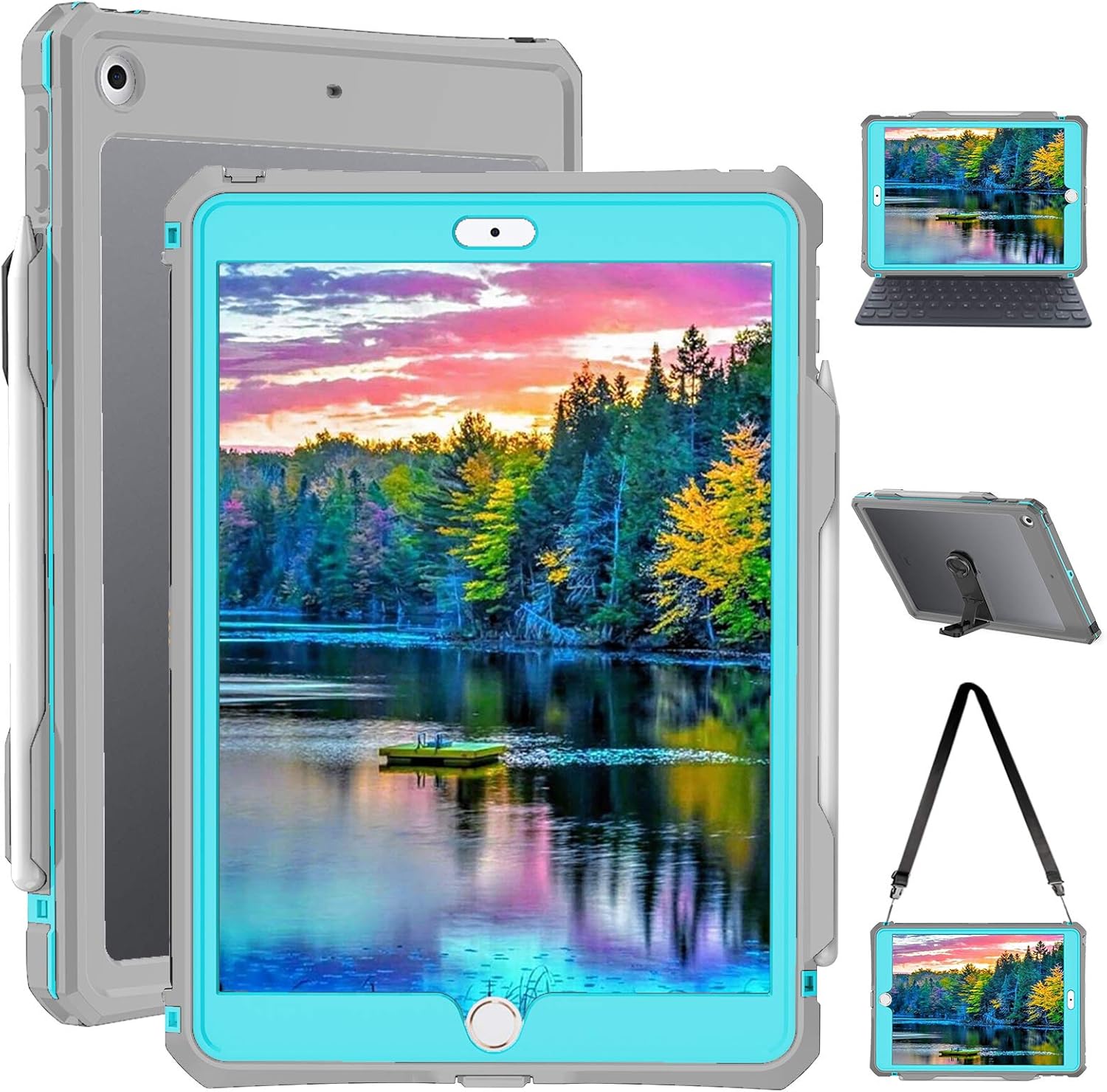 Waterproof iPad 10.2 Case with Built-in Screen Protector