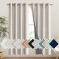 NICETOWN Brich Vintage Linen Weave Blackout Curtains 72in - Real Dark