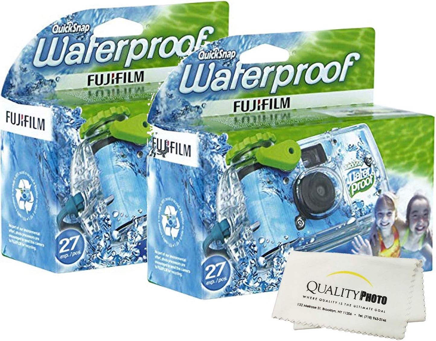 Fujifilm Quick Snap Waterproof 35mm Camera with Microfiber Cloth