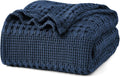 PHF 100% Cotton Waffle Weave Blanket King Size - Soft Breathable