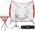 Baseball Softball Batting Tee Net Set - Complete Travel Practice Kit