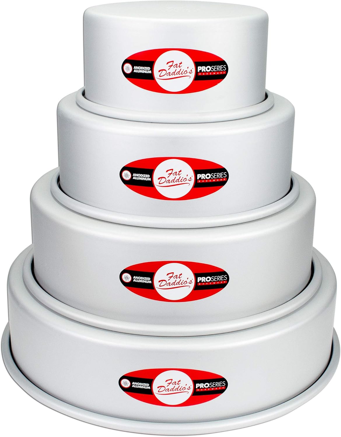 Fat Daddio's Anodized Aluminum 4-Tiered Round Cake Pan Set