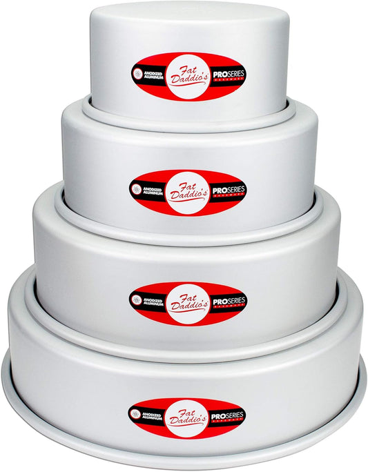 Fat Daddio's Anodized Aluminum 4-Tiered Round Cake Pan Set