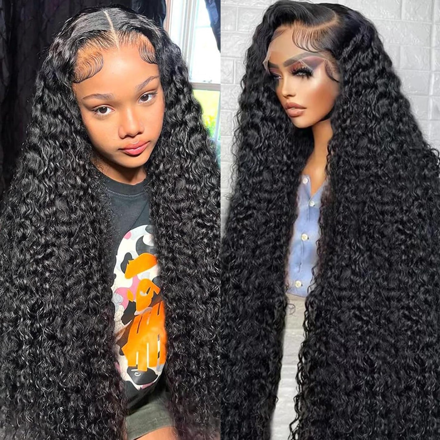 5x5 HD Lace Closure Wigs for Black Women - 20 Inch Deep Wave