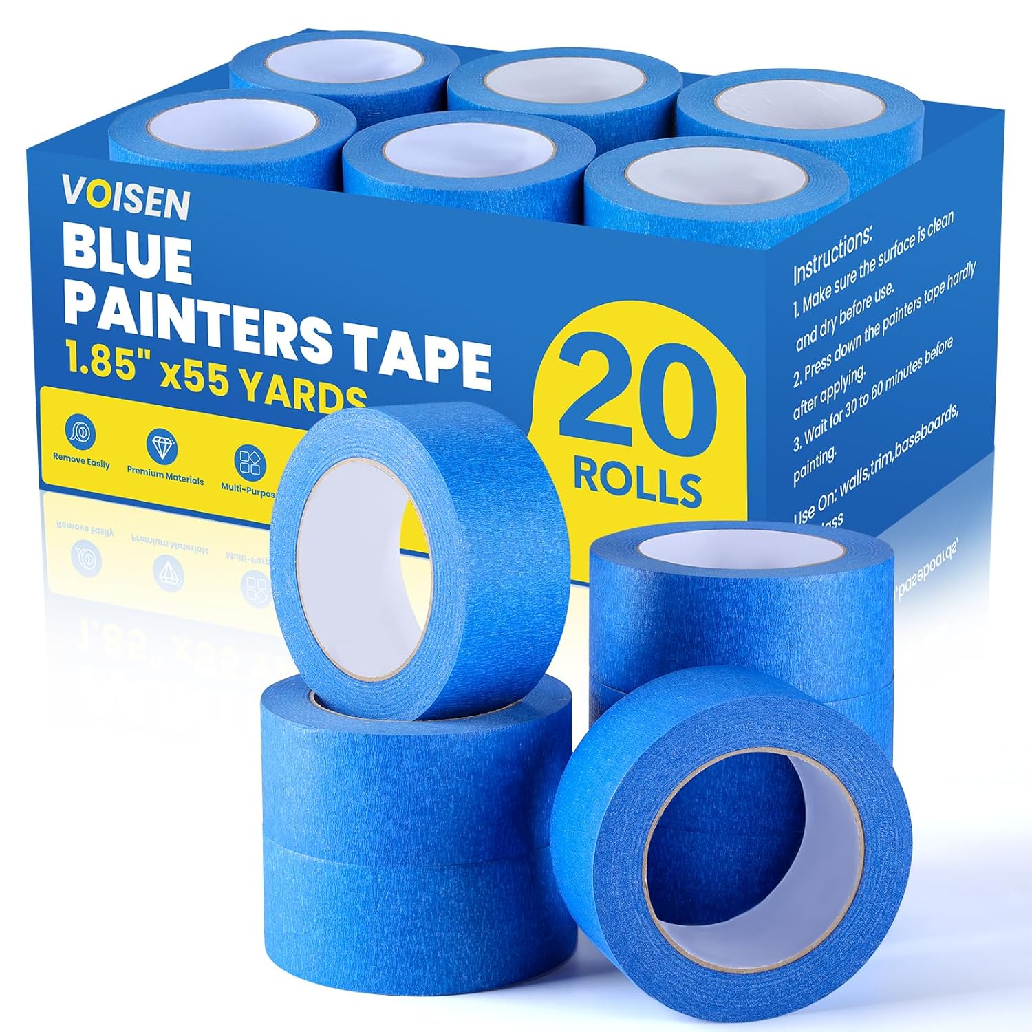 VOISEN 20 Rolls Painters Tape for Multi-Purpose DIY Projects