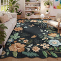 Lahome Floral Washable Rugs 8x10 - Soft Ultra-Thin Boho Area Rug