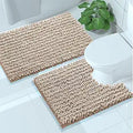 Yimobra Chenille Bathroom Rugs Set 2 Piece - Soft, Absorbent Comfort