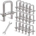 16 Sets M8 Square U-Bolts 1 in Wide M8 x 25mm x 70mm - Durable 304