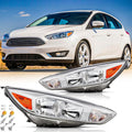 Headlights Assembly with Bulbs for 2015-2018 Ford Focus - Halogen Pair
